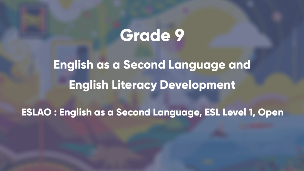 ESLAO : English as a Second Language, ESL Level 1, Open