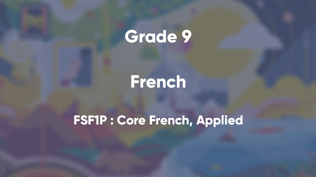FSF1P : Core French, Applied
