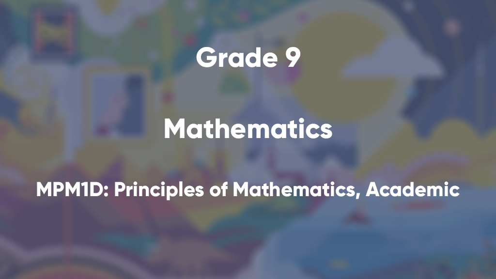 MPM1D: Principles of Mathematics, Academic