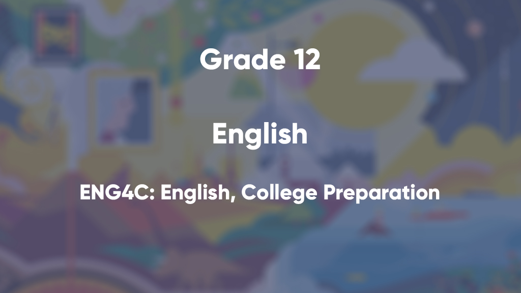 ENG4C: English, College Preparation