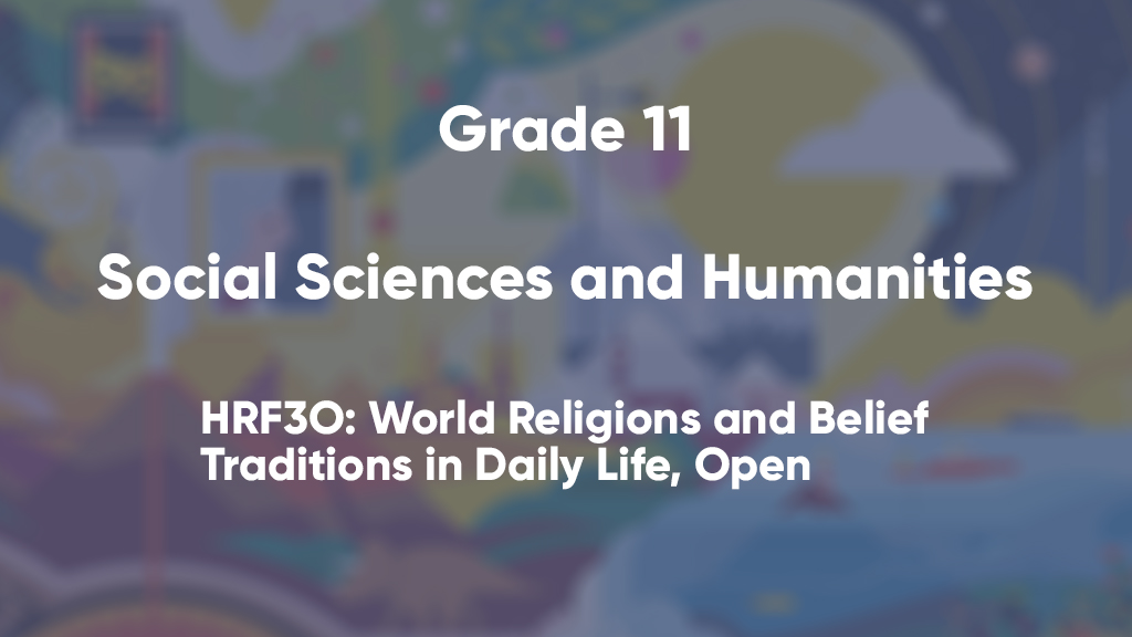 HRF3O: World Religions and Belief Traditions in Daily Life, Open