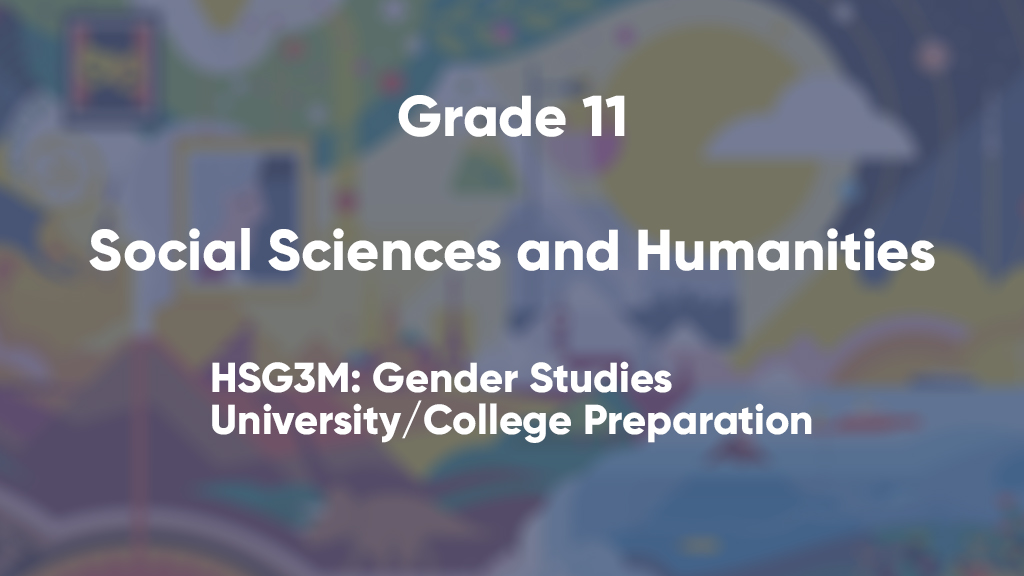 HSG3M: Gender Studies, University/College Preparation